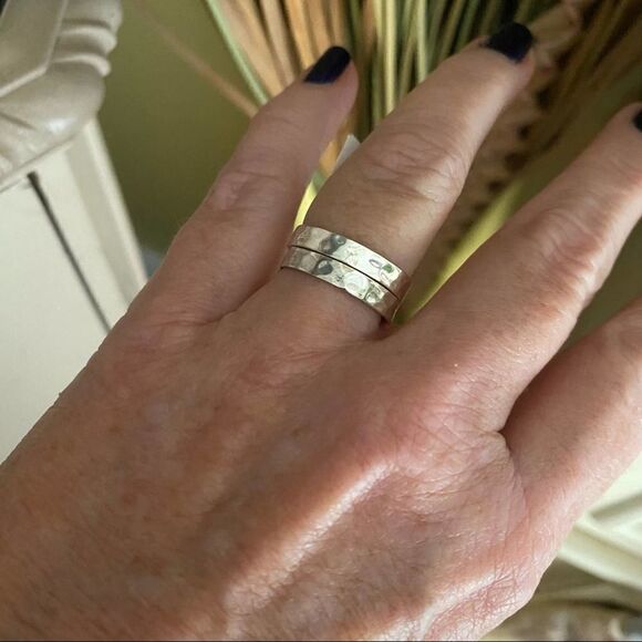 Sterling Silver Hammered 3mm Ring Sizes 6,7,8,9,10 - Picture 6 of 6